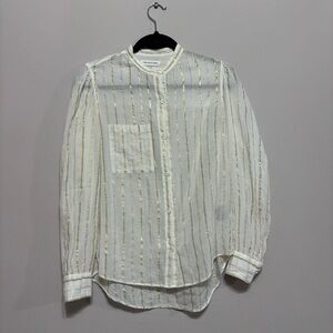 Isabel Marant Étoile Cream and Gold Striped Shirt